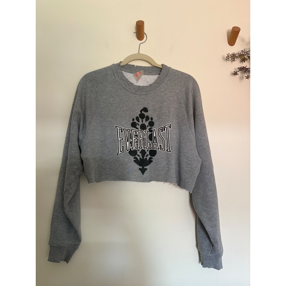 FP Movement x Everlast Vintage Crew Cropped Sweatshirt Gray S